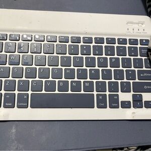Wireless White and Blue Keyboard